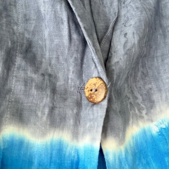 River + Sky Womens Day Trip Blazer Wash-Kingfisher Linen Blend Tie-Dye Size - Picture 5 of 11